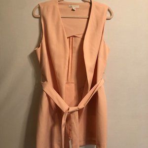 Cato Peach Knee Length Professional Tie Waist Vest
